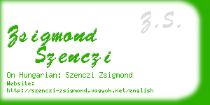 zsigmond szenczi business card